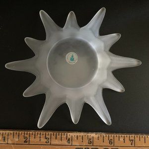 1960's PartyLite, Starburst Theme Frosted Glass Candle Holder